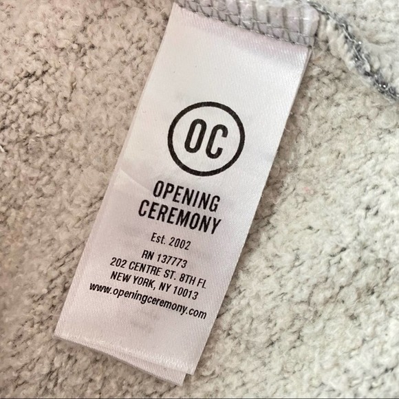 Opening Ceremony Gold & Silver Logo Glitter Trim Gray Joggers - Picture 7 of 8